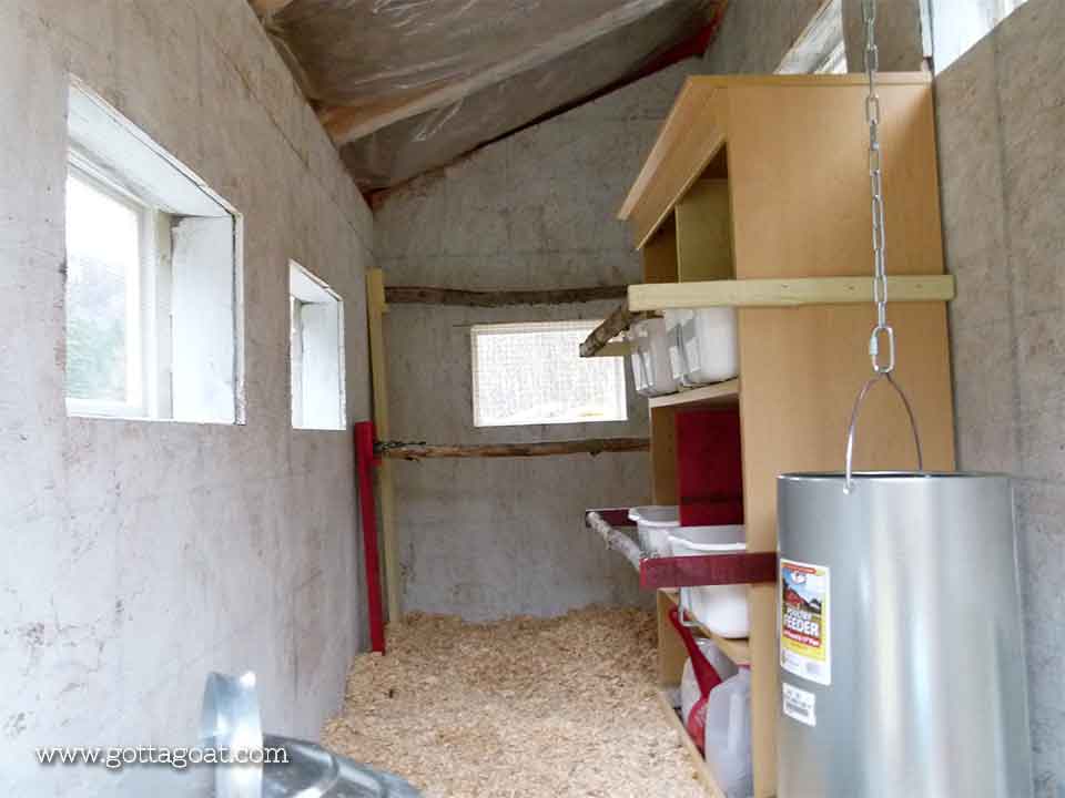 Inside of chicken coop finished!