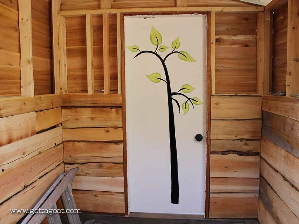 Painted inside of barn door